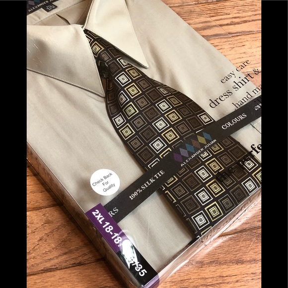 Alexander Julian Colours Dress Shirt & Silk Tie - Picture 12 of 15